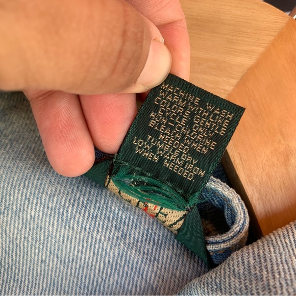 Vtg J Crew Denim Trucker Jean Jacket Mens Medium USA Made Green Label - Picture 9 of 14